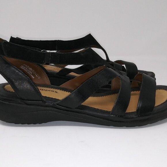 NWOT Hush Puppies Black Sandals Sz 9.5W - Picture 4 of 5
